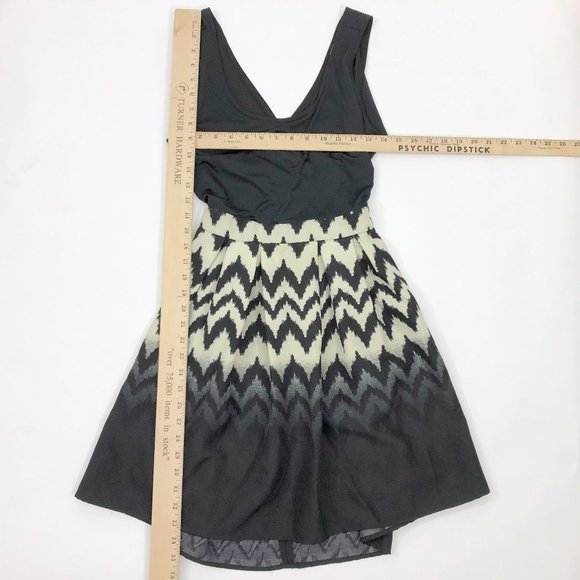 EUC Charming Chalie Black & Taupe Criss Cross Open Back Fit & Flare - Picture 3 of 6